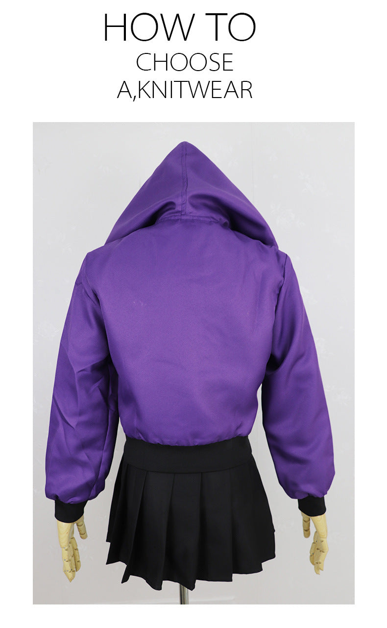 Veylora Fate/Apocrypha Astolfo Cosplay Costume Women Men Daily Purple Black Sports Wear Halloween Role Play Lovely Wig Coat Skirt Suit
