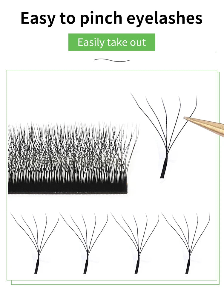 Veylora Maria 5D W Lashes Easy Fan Eyelash Extensions Wholesales Y Premade Volume 12 Rows W Style Natural Soft Private Logo