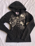 Veylora Hoodies Women 2000s Clothes Y2k Vintage Harajuku Flower Graphic Zip-up Hooded Punk Hot Girl High Street Hoodie Casual Sweatshirt