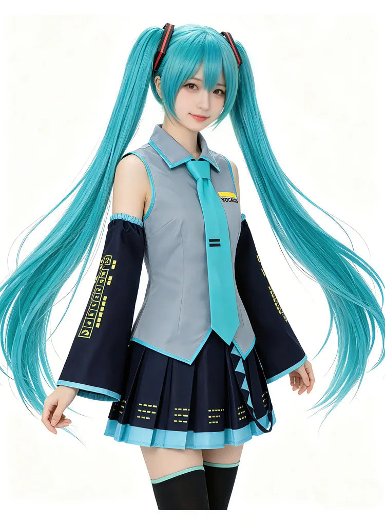 Veylora Anime Character Performance Clothes MIKU Anime Clothes Cosplay Clothes JK Skirt Same Suit Wig Accessories Halloween Costume