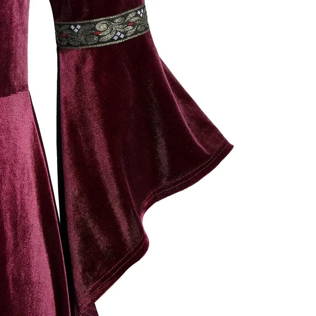 Veylora Halloween Women Dress Costumes For Women Long Sleeve Medieval Cosplay Vintage Vampire Witch Victorian Gothi Bandage Dress