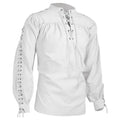 Veylora 2026 Shirts Men Tunic Viking Pirate Costume Gothic Clothes Men Vintage Shirt Ruffle Neckline Drawstring Knight Cosplay Top