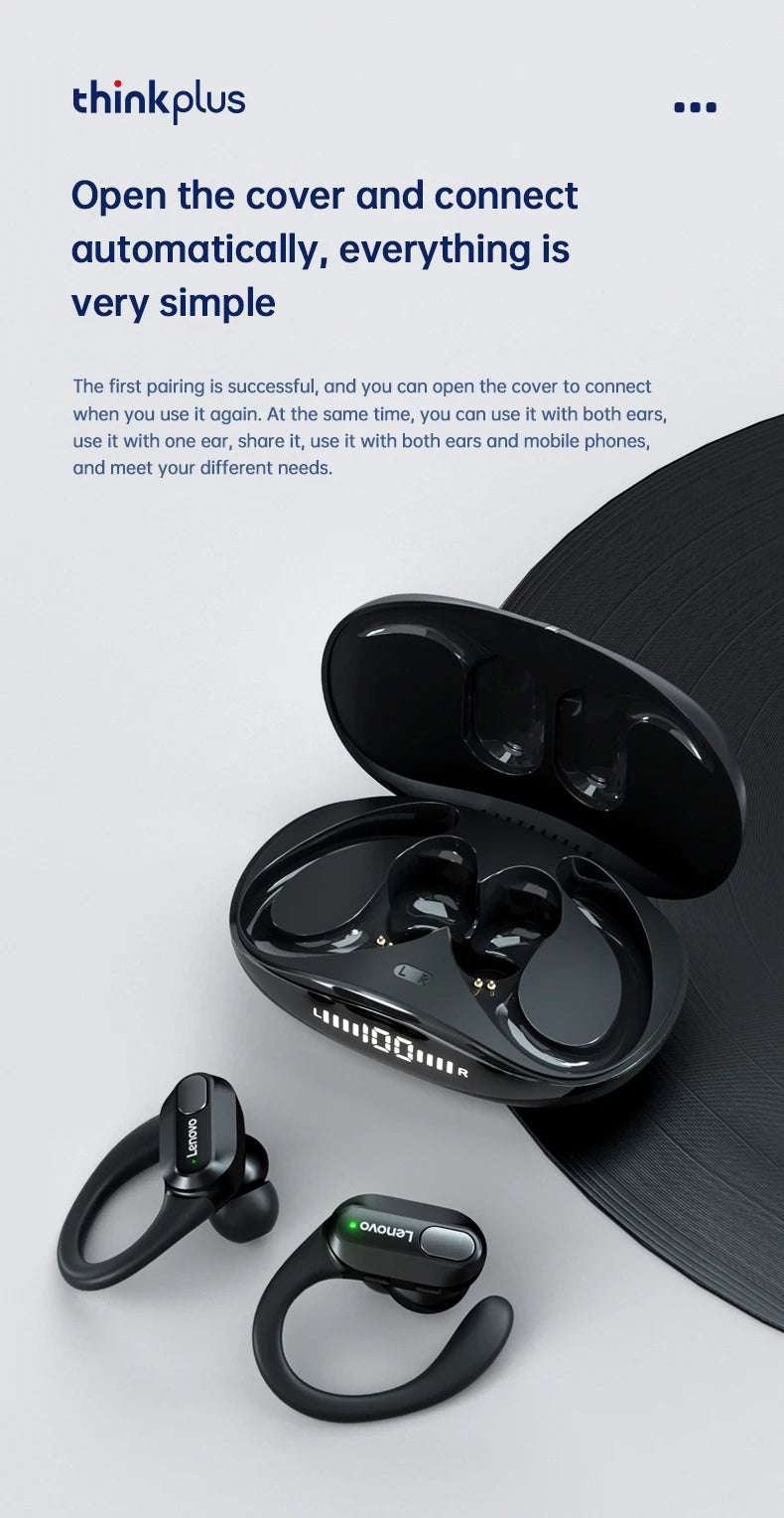 Veylora Original Lenovo XT80 Sports Wireless Earphones with Mics, LED Power Display,Hifi Stereo Sound Bluetooth 5.3 TWS HeadphHeadphones