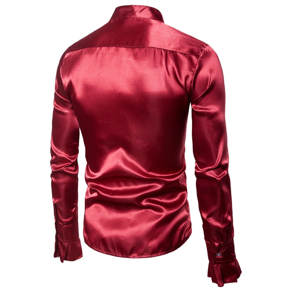 Veylora Vintage 70s Frill Ruffle Dress Shirt For Men Vicotorian Costume Top Gothic Punk Retro Tee Faxu Silk Cravat Shirt Halloween