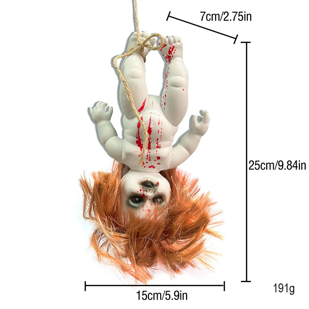 Veylora Halloween Hanging Ghost Dolls Spooky Tricky Toys Ornament Horror Atmosphere Bar Courtyard Prop Happy Halloween Day Party Decor
