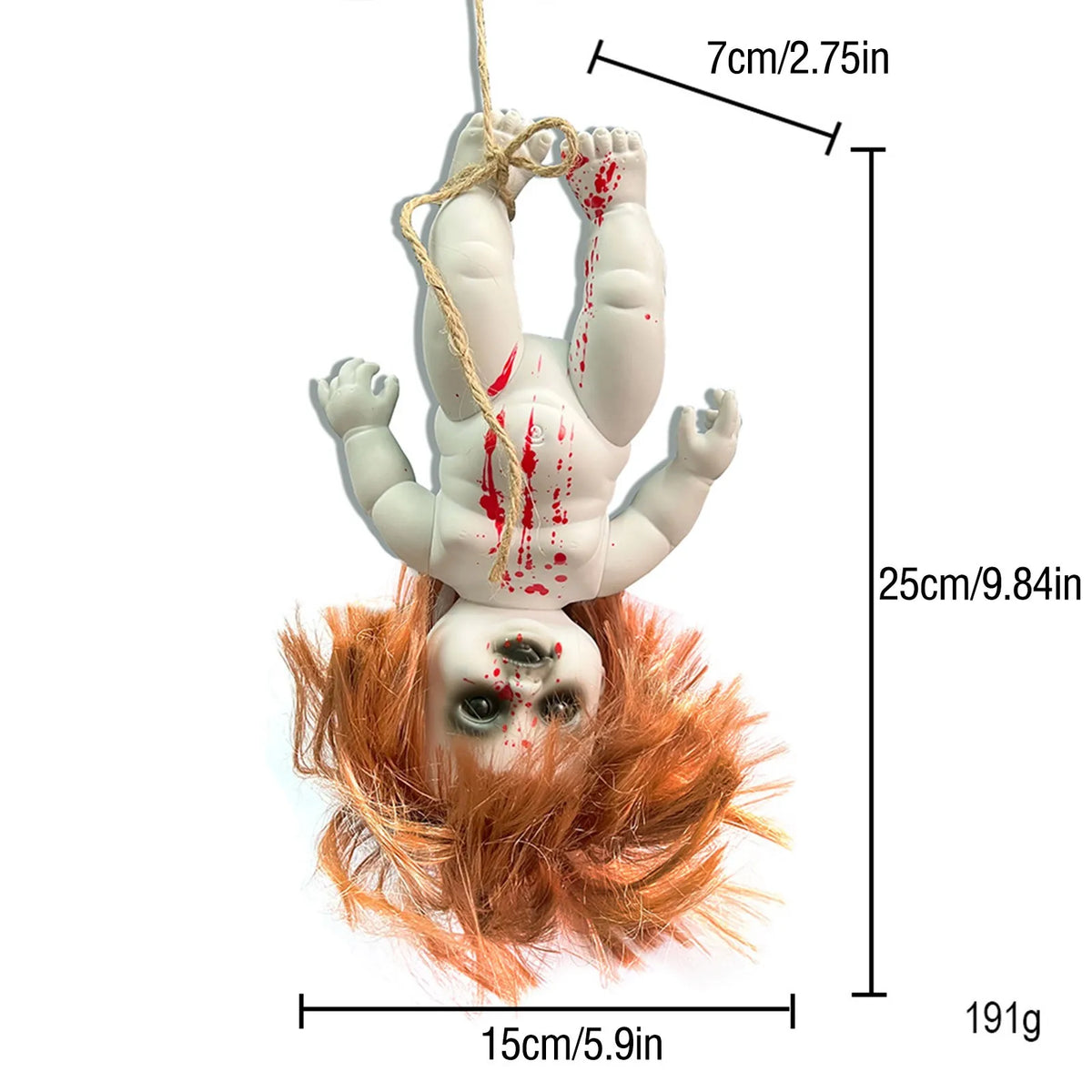 Veylora Halloween Hanging Ghost Dolls Spooky Tricky Toys Ornament Horror Atmosphere Bar Courtyard Prop Happy Halloween Day Party Decor