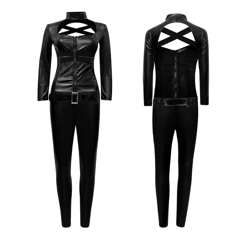 Veylora 2025 New Sexy Cat Cosplay Costume Women's Black Halloween Set Holiday Stage Night Cat Women's Cat Girl Man Role Playing Clothing