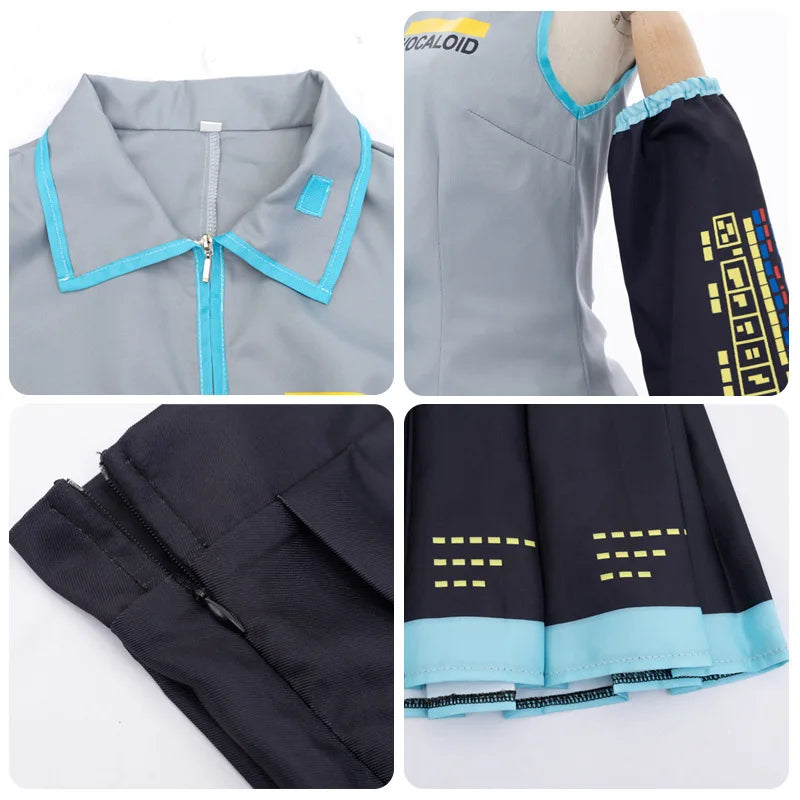 Veylora Anime Character Performance Clothes MIKU Anime Clothes Cosplay Clothes JK Skirt Same Suit Wig Accessories Halloween Costume