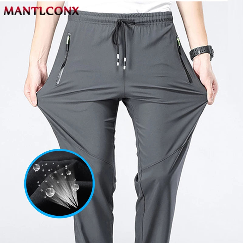 Veylora Breathable Men's Casual Pants Quick Dry Straight Elastic Waist Jogger Sweatpants Korean Classic Sport Trousers Plus Size 4XL 5XL