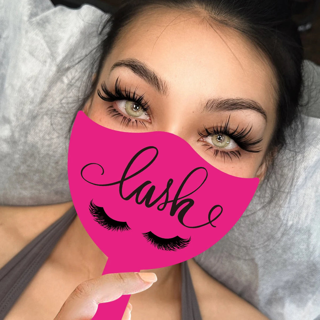 Veylora 2Pcs Eyelash Technician Photo Prop Soft PVC Handheld Lash  Beauty Cards for Social Media Lash Salon Lash Extension DisplayTools