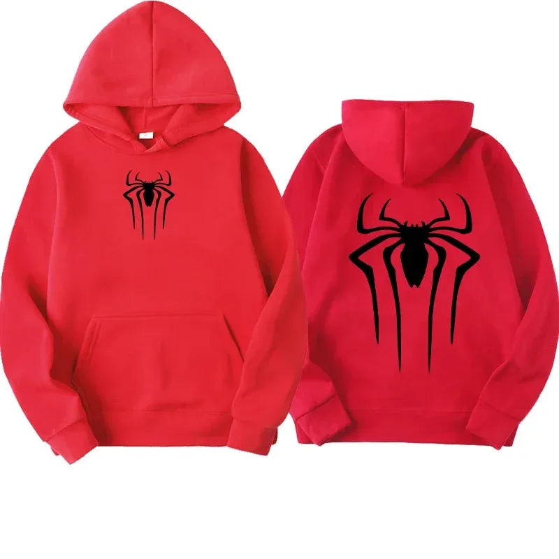 Veylora Men's Sweatshirt Fashion Spider Print Hoodie Adult Casual Sports Top Autumn and Winter Outdoor Harajuku Hooded Men and Women Clo