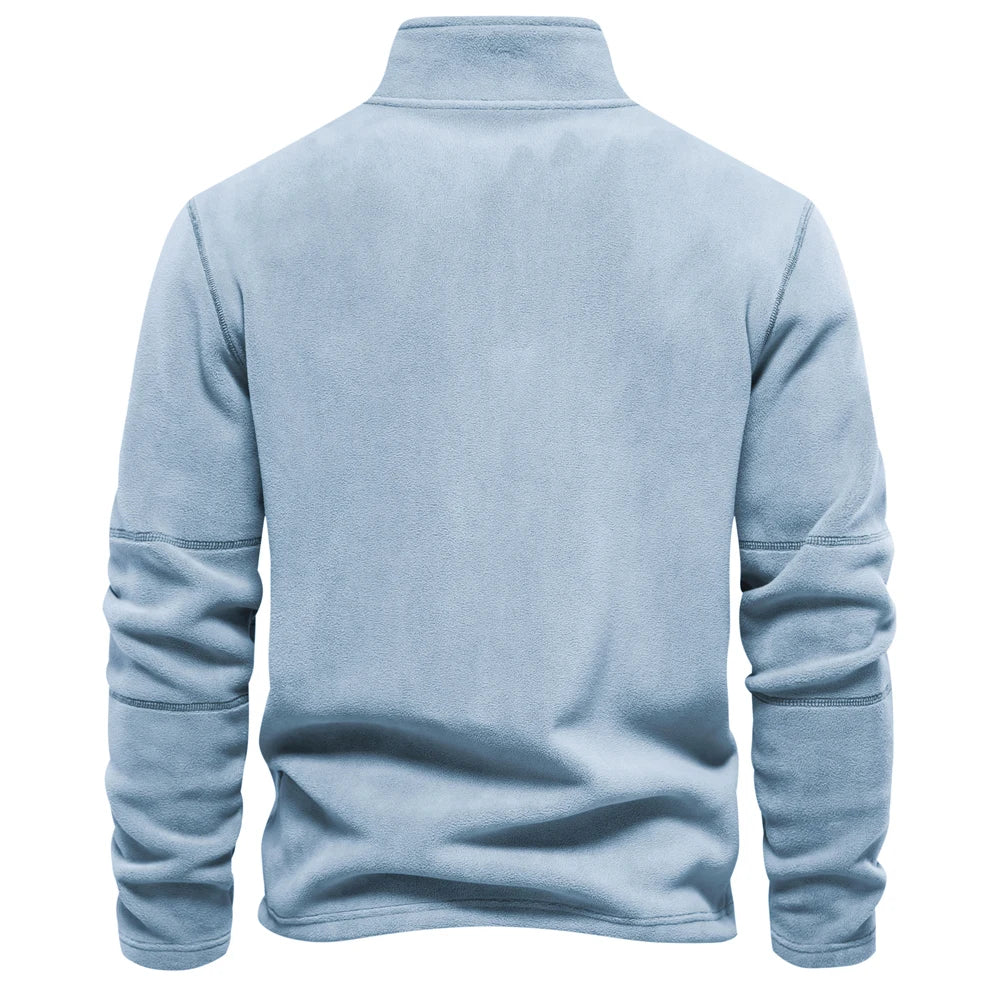Veylora AIOPESON Brand Quality Thicken Warm Fleece Jacket for Men Zipper Neck Pullover Men's Sweatshirt Soft Shell Mens Jacket