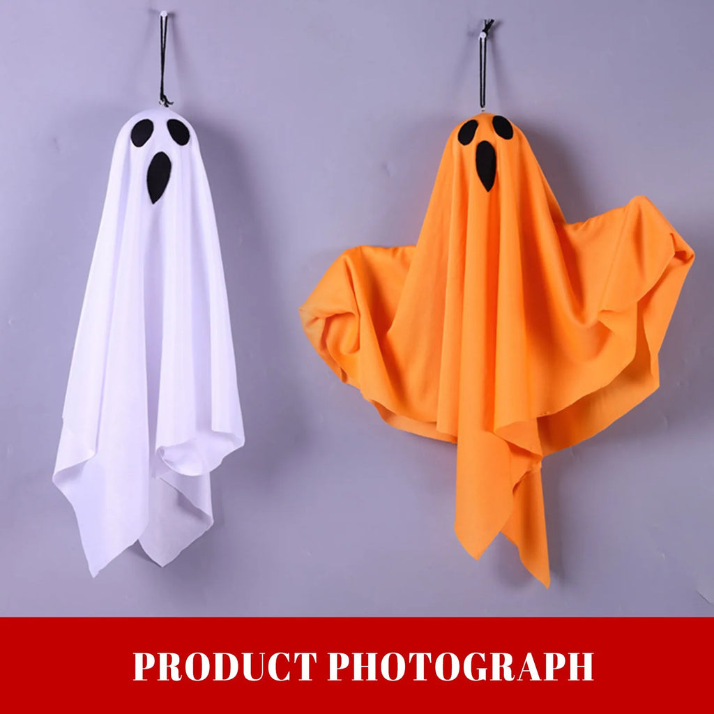 Veylora Halloween Ghost Hanging Decorations Halloween Hanging Light Up White Flying Ghosts Tree Window Wall Scary Ornament 50X40cm