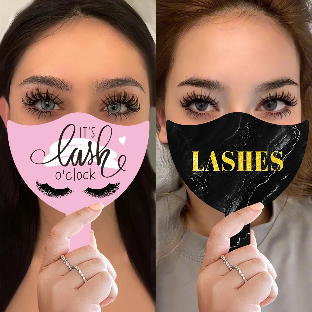 Veylora 2Pcs Eyelash Technician Photo Prop Soft PVC Handheld Lash  Beauty Cards for Social Media Lash Salon Lash Extension DisplayTools