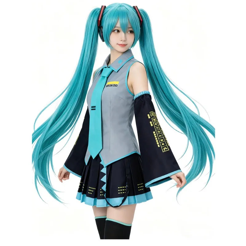 Veylora Anime Character Performance Clothes MIKU Anime Clothes Cosplay Clothes JK Skirt Same Suit Wig Accessories Halloween Costume