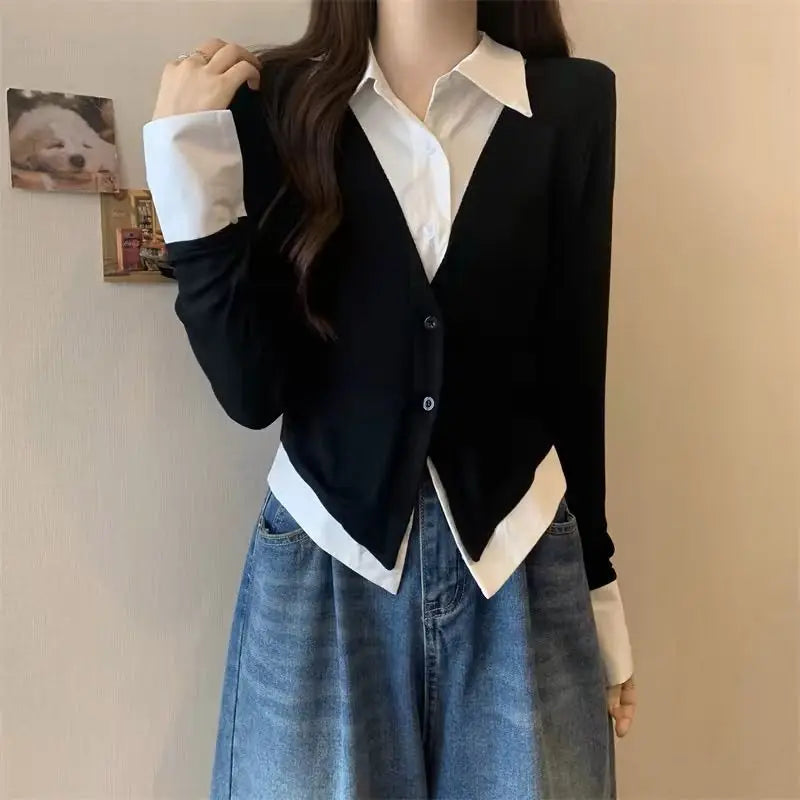 Veylora Striped Shirts & Blouses For Women Basic Modern Long Youthful Clothes Cute And Elegant New 2025 Aesthetic Plus Size Woman Top