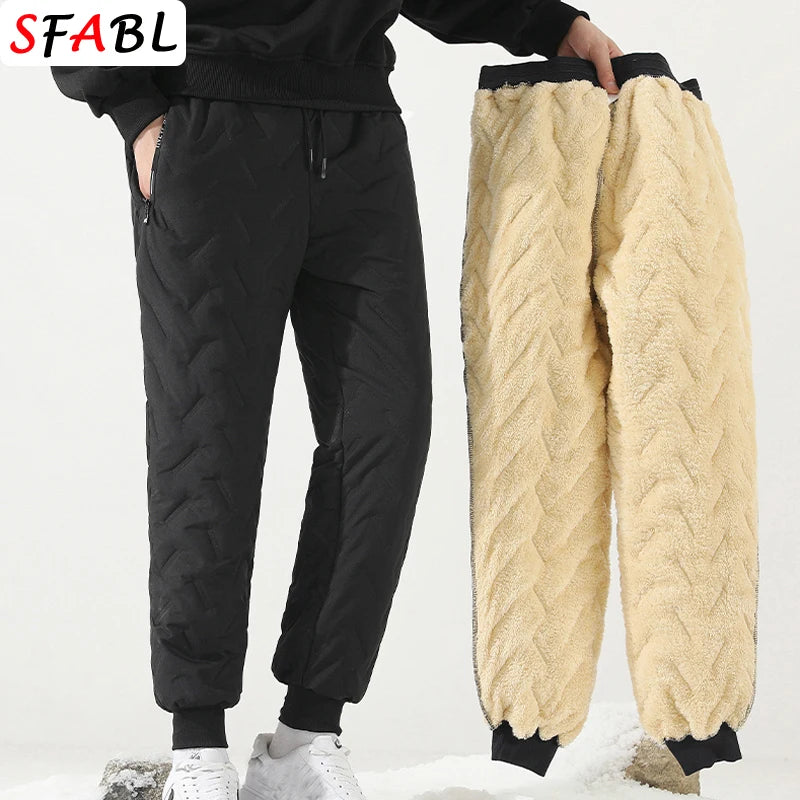 Veylora Thicken Warm Winter Pants for Men Sweatpants Casual Thicken Joggers Pants Male Thermal Trousers Black Gray Pants Men Windbreak