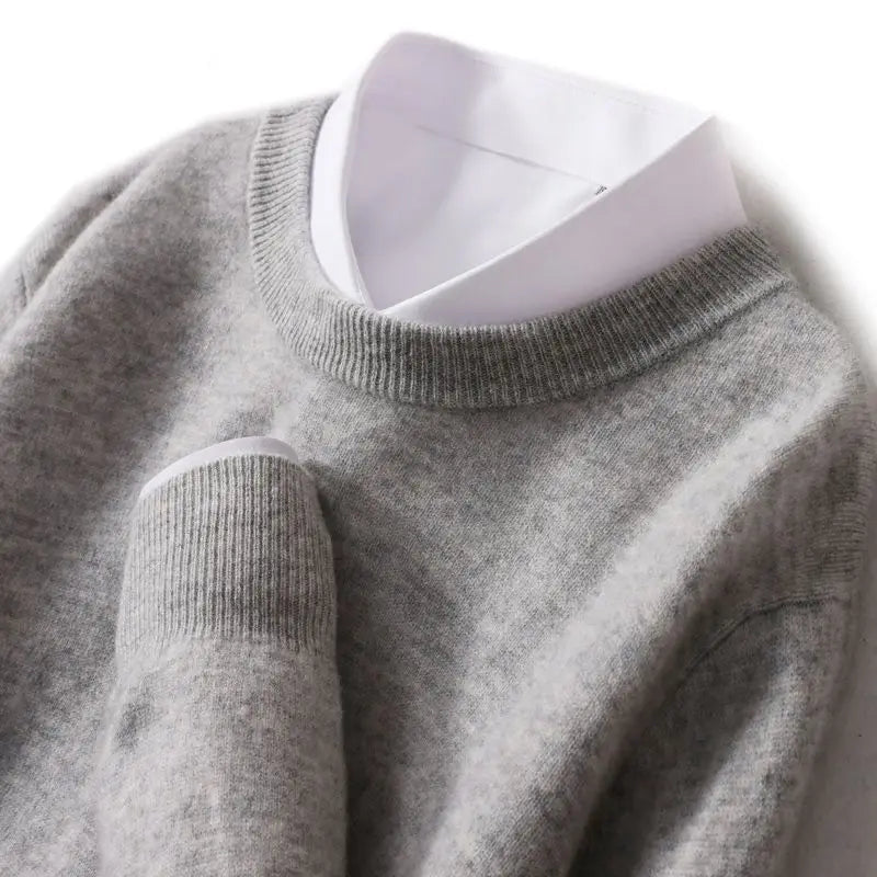Autumn Winter Men Cashmere Sweater O-neck Soft Warm Pullovers Male Loose Knitted Shirt Korean men's winter blouse