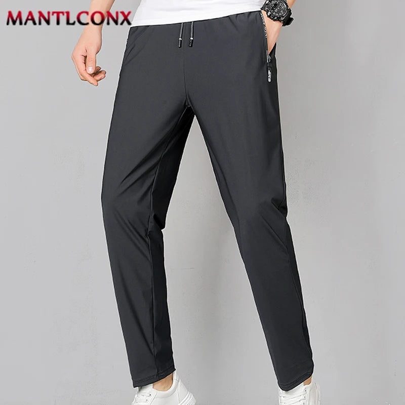 Veylora Breathable Men's Casual Pants Quick Dry Straight Elastic Waist Jogger Sweatpants Korean Classic Sport Trousers Plus Size 4XL 5XL