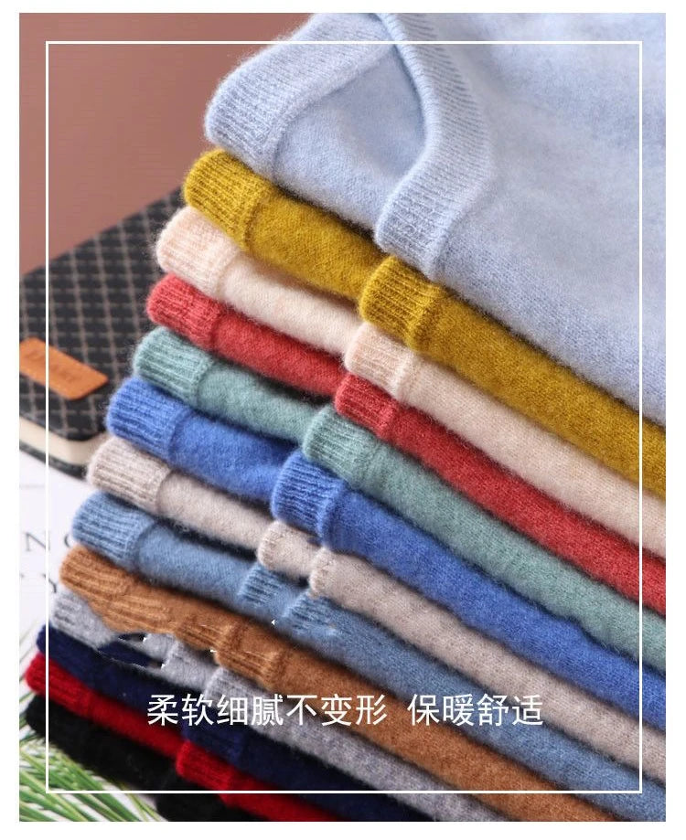 Veylora Autumn Winter Men Cashmere Sweater O-neck Soft Warm Pullovers Male Loose Knitted Shirt  men's winter blouse