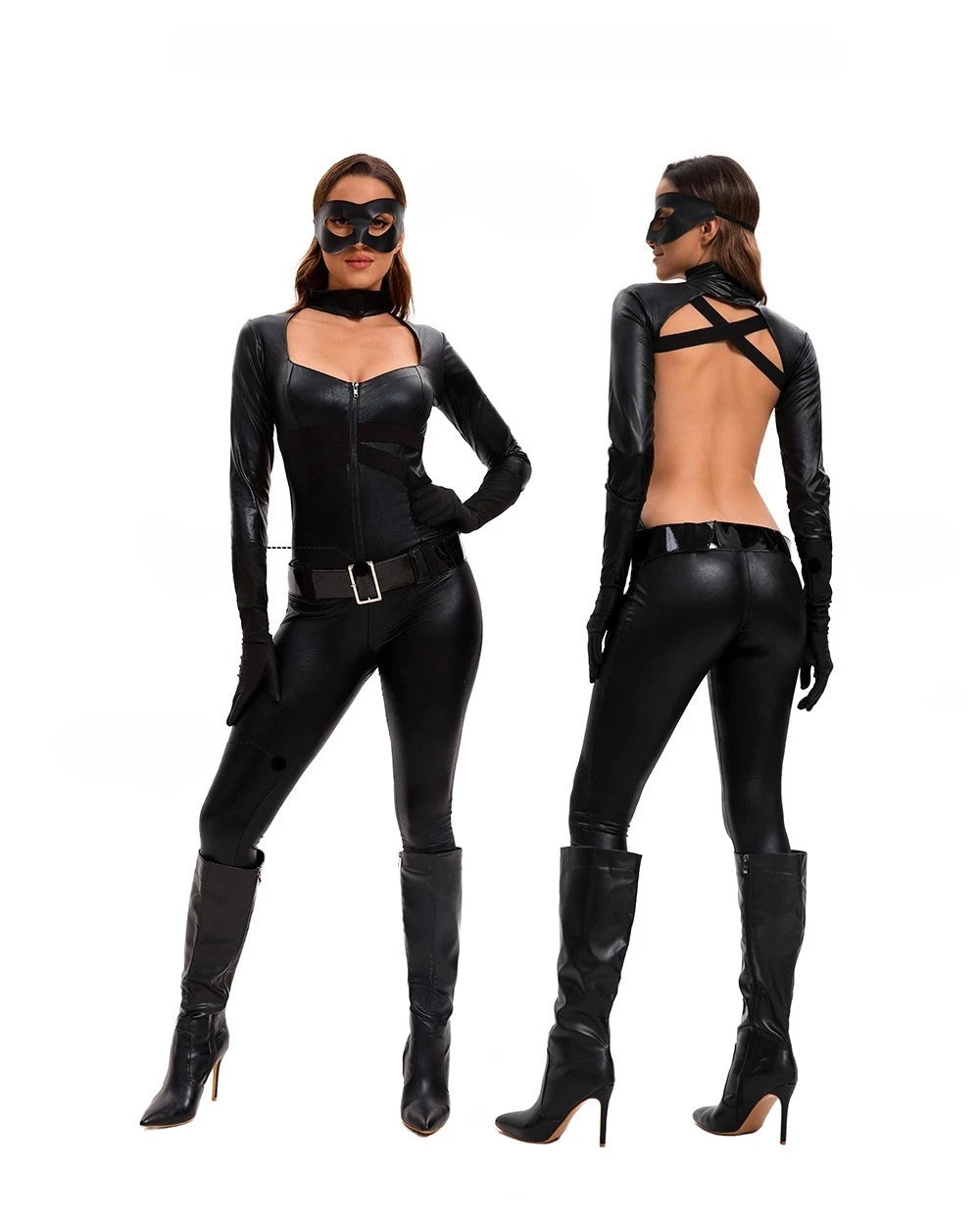 Veylora 2025 New Sexy Cat Cosplay Costume Women's Black Halloween Set Holiday Stage Night Cat Women's Cat Girl Man Role Playing Clothing