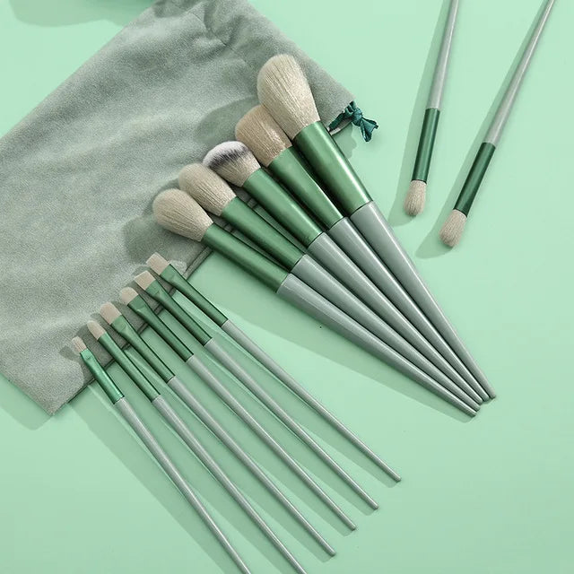 Veylora 13 PCS Makeup Brushes Set Eye Shadow Foundation Women Cosmetic Brush Eyeshadow Blush Beauty Soft Make Up Tools Bag