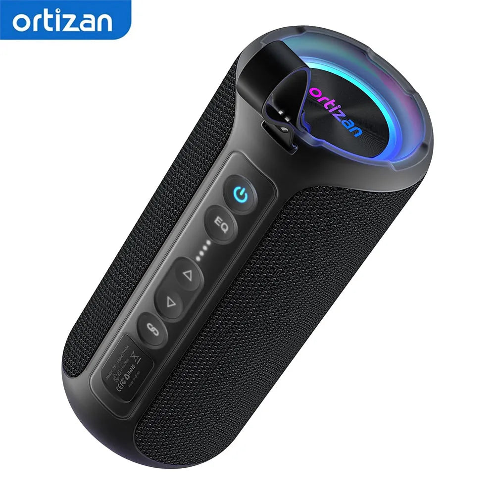 Veylora Ortizan Bluetooth Speaker, 40W Peak Outdoor Portable Loud Speakers Wireless with Deep Bass, USB/AUX/TF Card Port, RGB Light, TWS Stereo, EQ, IPX7 Waterproof for Party, Beach, Kayaking, Camping, Backyard, Garage