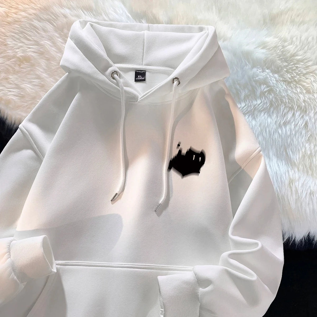 Veylora Hoodie Men's Trendy Brand Versatile Hong Kong Style High Street American Printed Top Autumn and Winter Coat Streetwear Anime