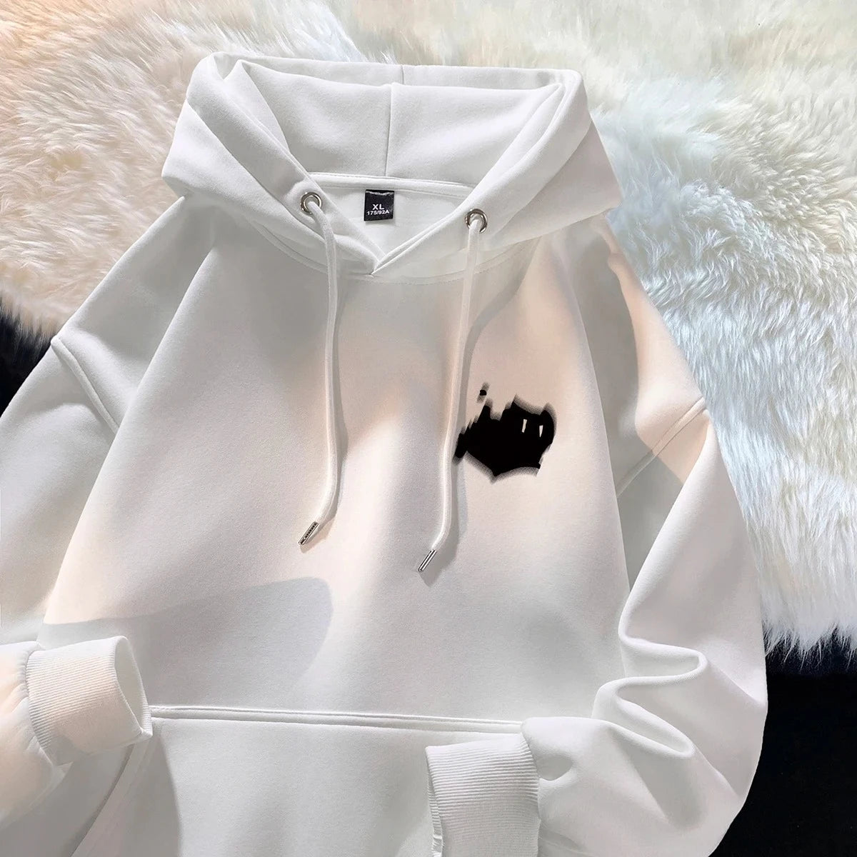Veylora Hoodie Men's Trendy Brand Versatile Hong Kong Style High Street American Printed Top Autumn and Winter Coat Streetwear Anime