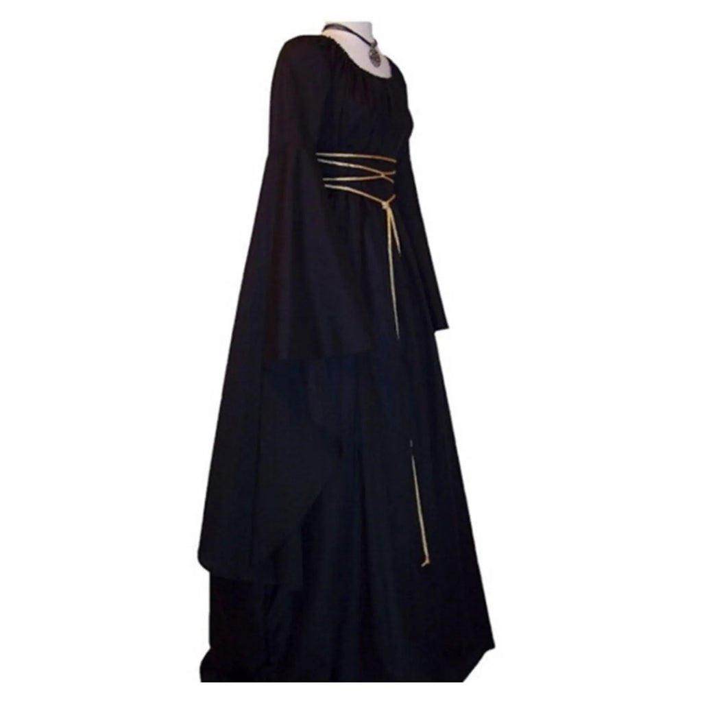 Veylora Women Dresses Vintage Medieval Cosplay Costume Ghost Witch Vampire Gothic Dress Halloween Christmas Masquerade Party Dress
