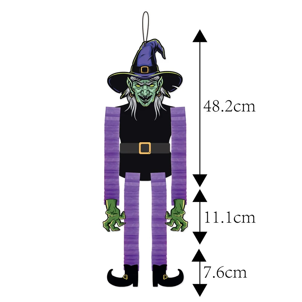 Veylora Halloween Hanging Decorations Pumpkin Witch Cat Vampire Ornaments Trick Or Treat Party Indoor Outdoor Garden Door Wall Decors