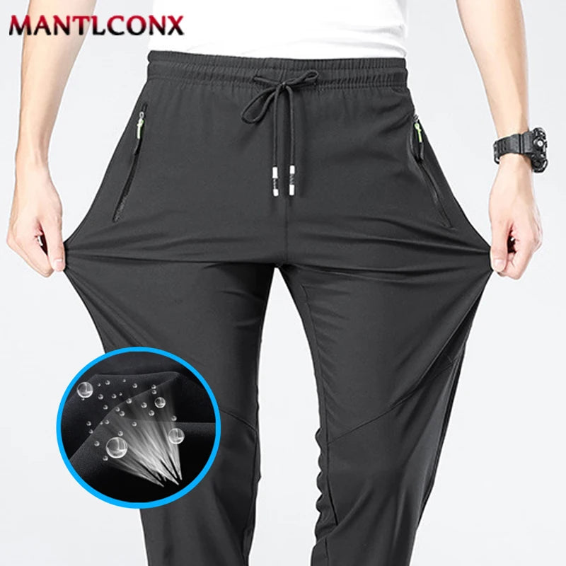 Veylora Breathable Men's Casual Pants Quick Dry Straight Elastic Waist Jogger Sweatpants Korean Classic Sport Trousers Plus Size 4XL 5XL