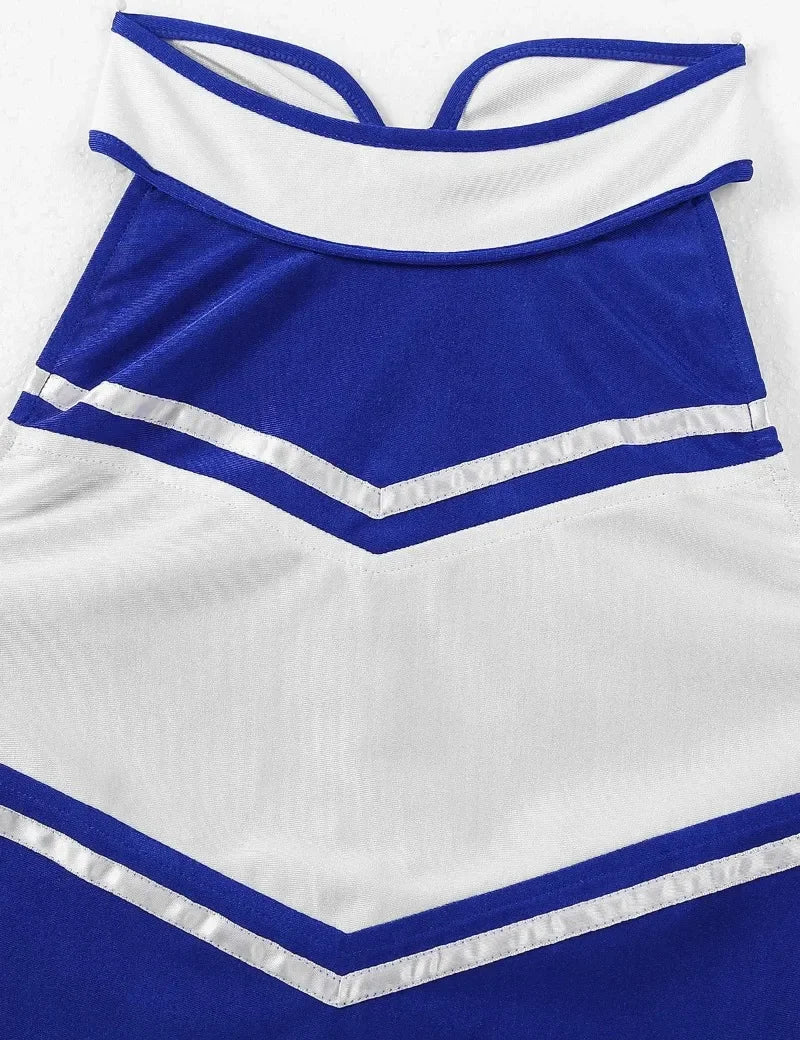 Veylora Carnival Costume 2Pcs Womens Adults Cheerleading Uniform Cosplay Outfit Crop Top with Mini Skirt Halloween Fancy Dress Up Party
