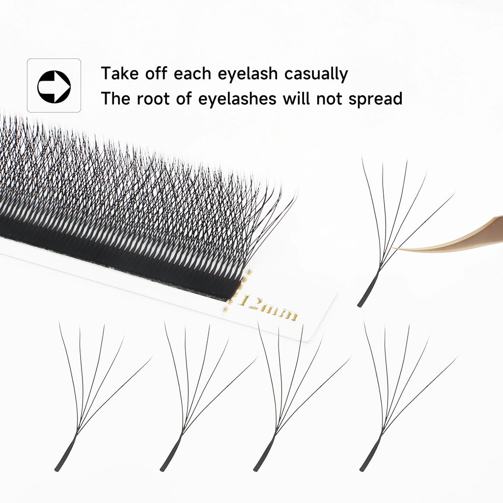 Veylora XIUSUZAKI W Shaped Lashes Bloom 2D 3D 4D 5D 6D 7D 8D Automatic Flowering Premade Fans Eyelashes Extensions YY Individual Lashes
