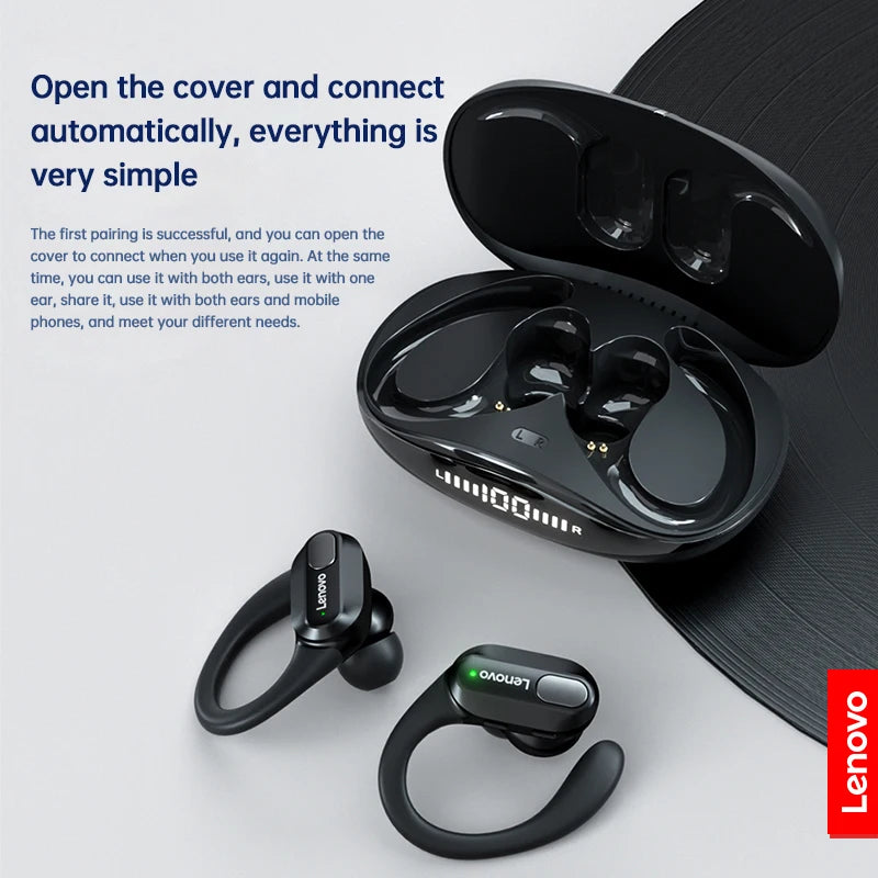 Veylora Original Lenovo XT80 Sports Wireless Earphones with Mics, LED Power Display,Hifi Stereo Sound Bluetooth 5.3 TWS HeadphHeadphones