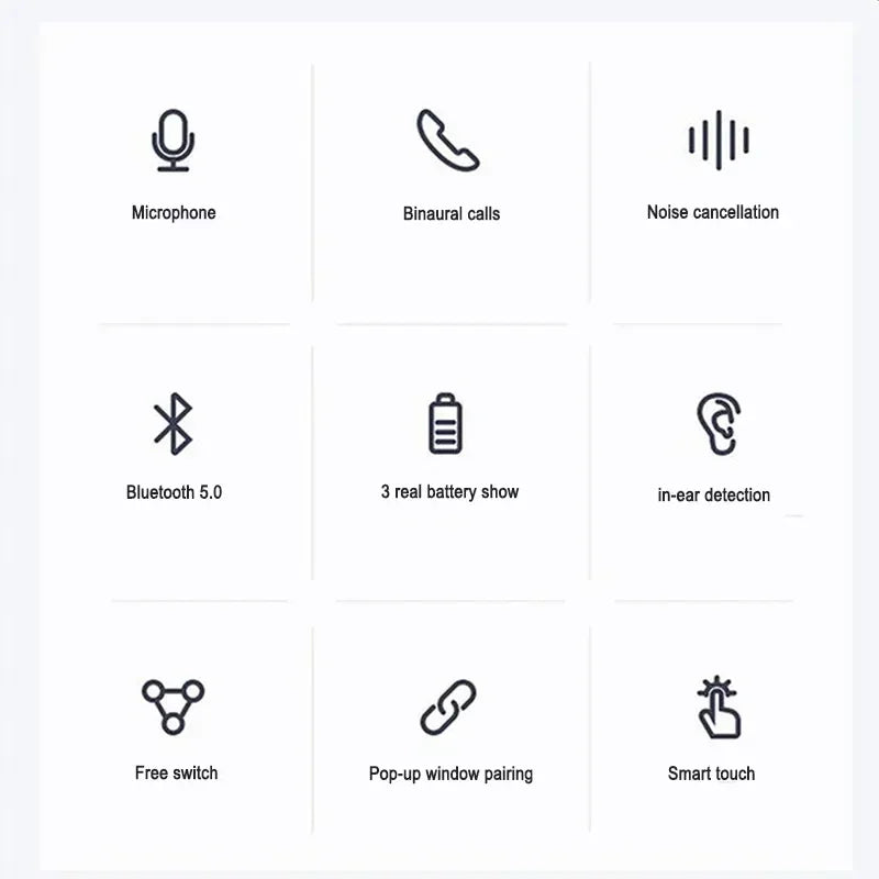 Veylora Bluetooth Earphone Air Pro Wireless Earphone Sound Noise Cancelling Bluetooth Earbuds Touch Control Headphones