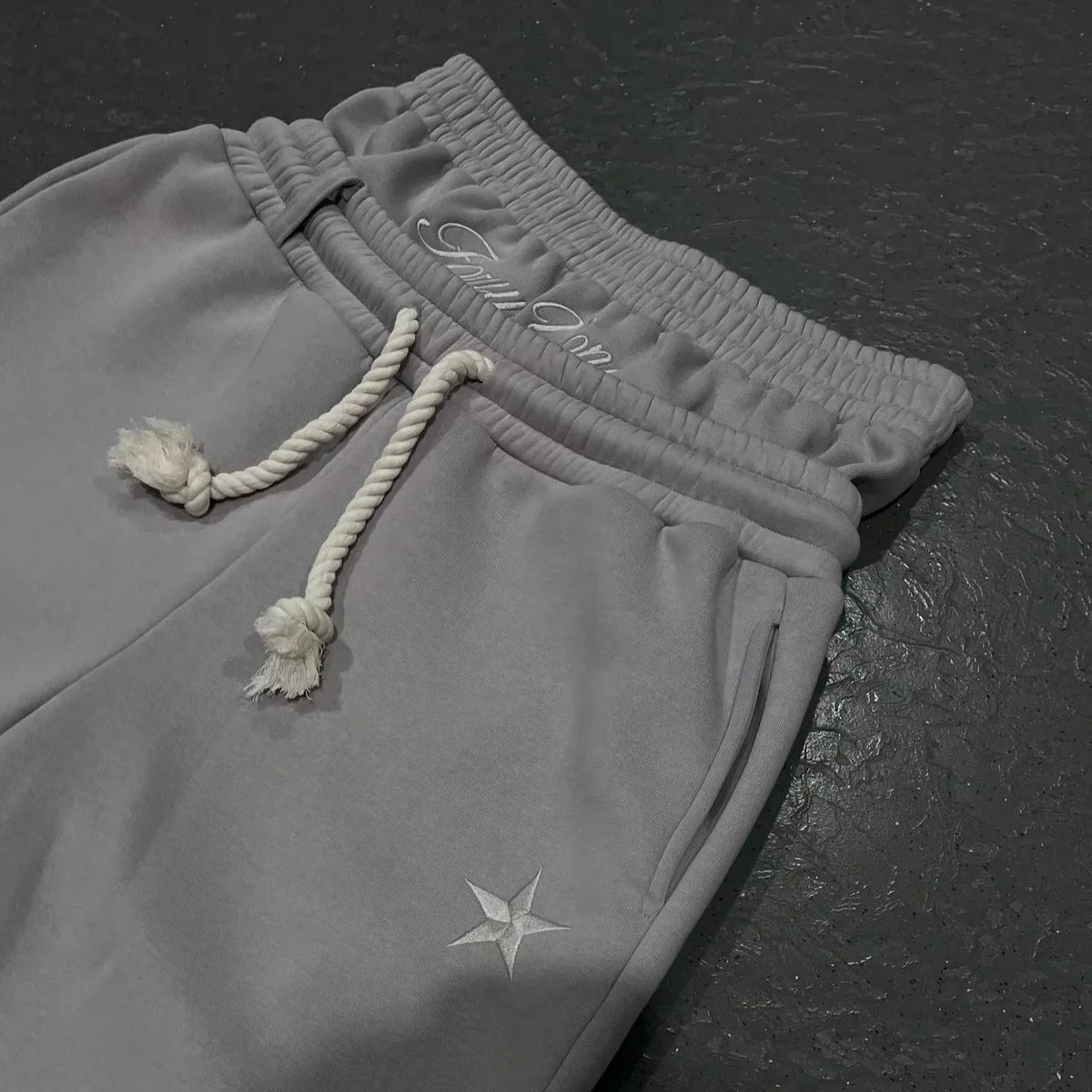 Veylora Harajuku Loose Double Waisted Sweatpants Y2K American Solid Color Letter Embroidery Casual Pants Hip Hop Drawstring Waist Jogger
