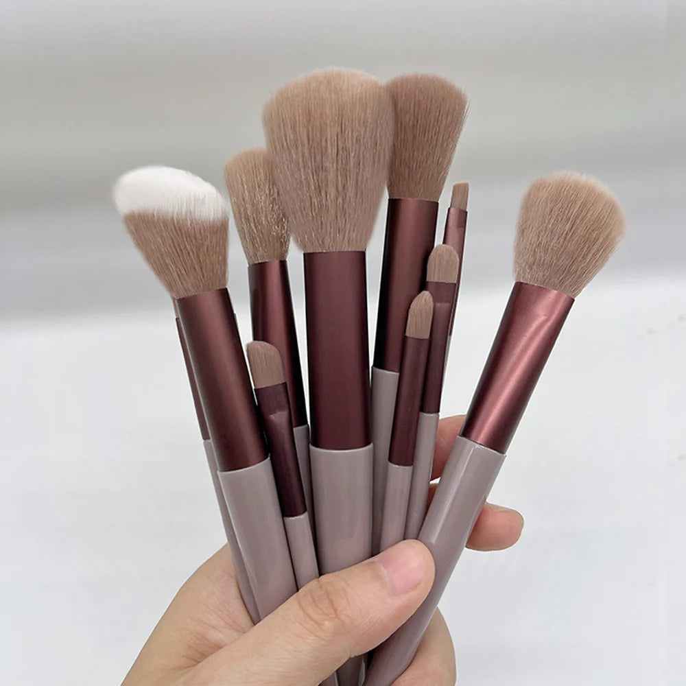 Veylora 13 PCS Makeup Brushes Set Eye Shadow Foundation Women Cosmetic Brush Eyeshadow Blush Beauty Soft Make Up Tools Bag