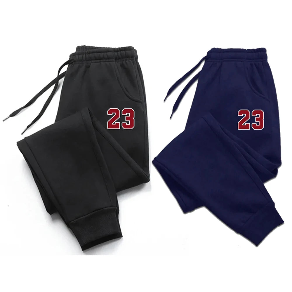 Veylora Men's Pants 23 Print Fleece Sweatpants Warm Jogging Pants Male Outdoor Trousers Straight Fashion Workout Sports Casual Long Pant