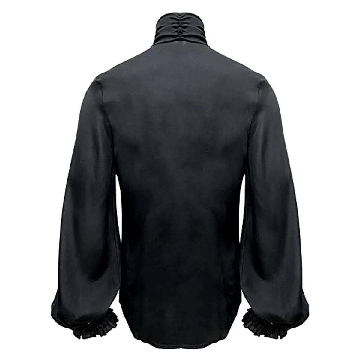 Veylora Men Steampunk Shirt Vintage Prince Medieval Renaissance Blouse Male White Black Turtleneck Tops Victorian Cosplay Costumes