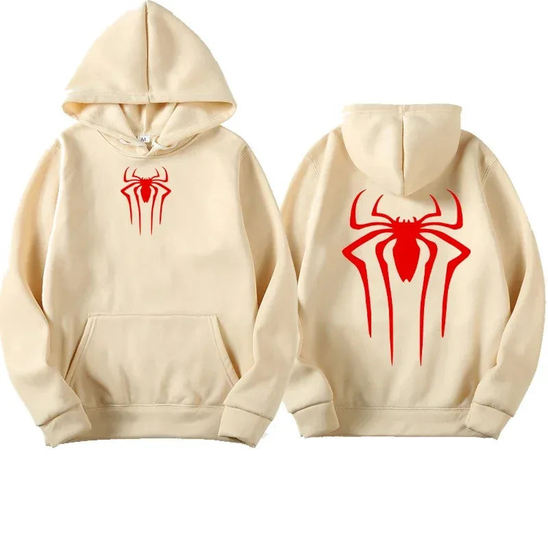 Veylora Men's Sweatshirt Fashion Spider Print Hoodie Adult Casual Sports Top Autumn and Winter Outdoor Harajuku Hooded Men and Women Clo