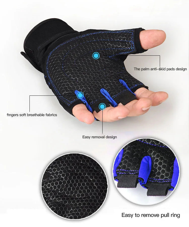 Veylora Gym Gloves for Men Women Fitness Weight Lifting Wristband Gloves Body Building Training Sports Exercise Cycling Glove Shockproof