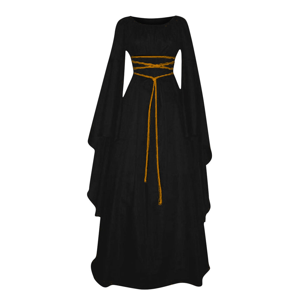 Veylora Women Dresses Vintage Medieval Cosplay Costume Ghost Witch Vampire Gothic Dress Halloween Christmas Masquerade Party Dress