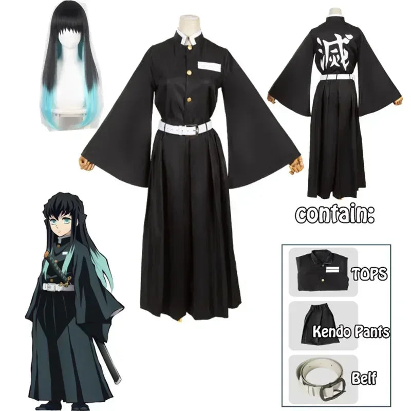 Veylora Anime Tokitou Muichirou Cosplay Kostuums Kisatsutai Uniform Pruik Halloween Kostuum Volwassen Kids
