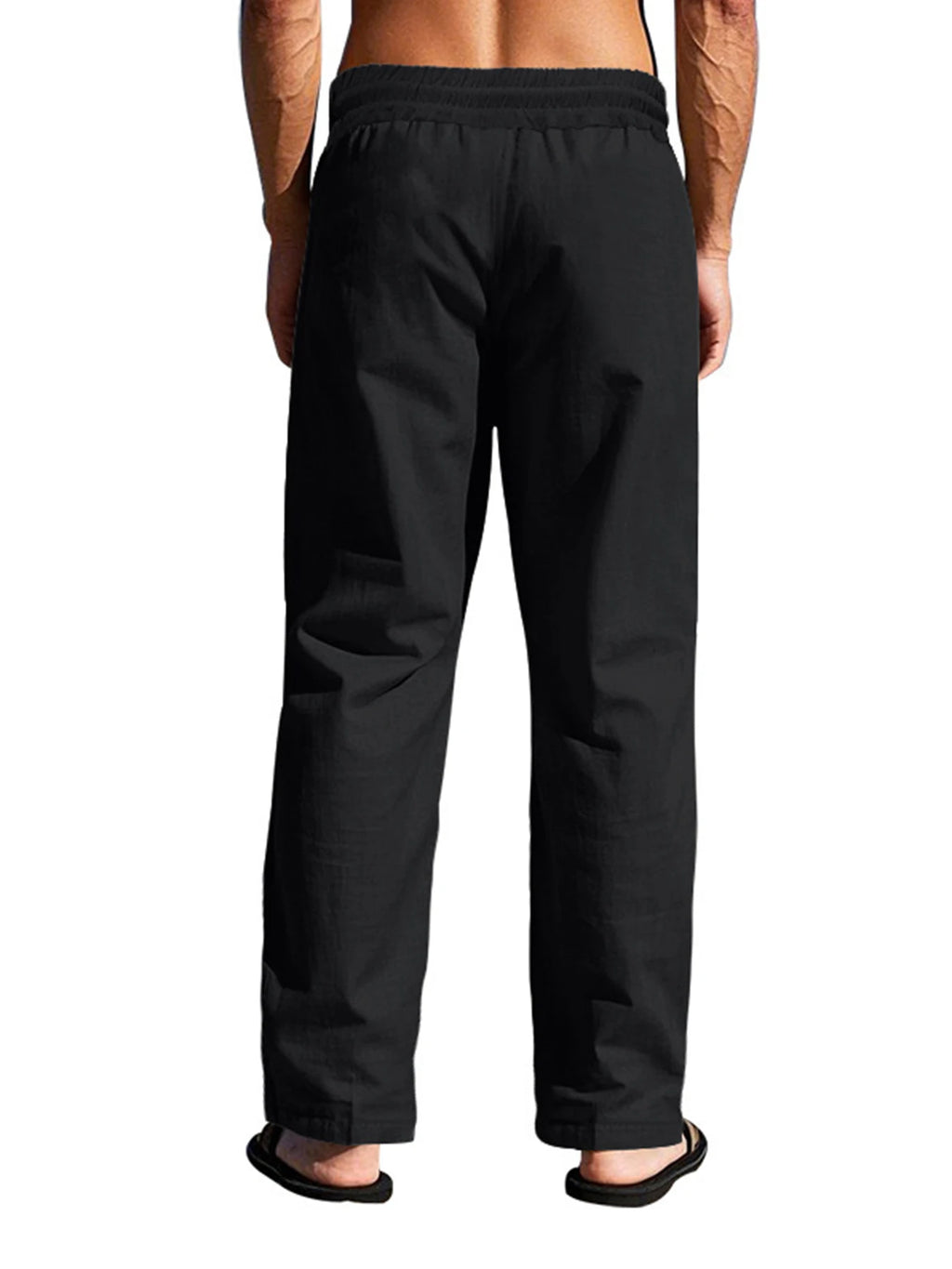 Veylora Men's Casual Trousers 2025 Spring/Summer New Man Large Size white Straight trousers Solid Beach black Fitness Pants S-XXXL