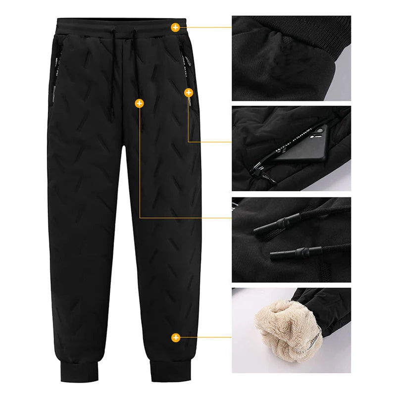 Veylora Thicken Warm Winter Pants for Men Sweatpants Casual Thicken Joggers Pants Male Thermal Trousers Black Gray Pants Men Windbreak