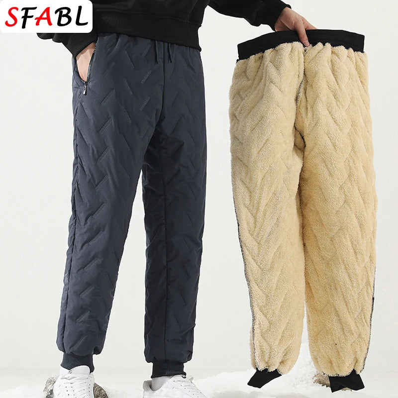 Veylora Thicken Warm Winter Pants for Men Sweatpants Casual Thicken Joggers Pants Male Thermal Trousers Black Gray Pants Men Windbreak