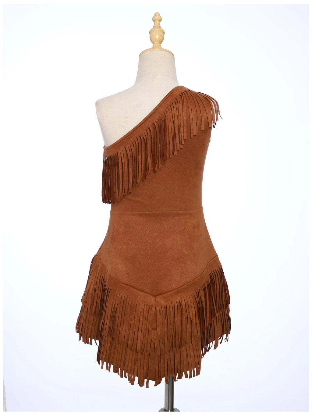 Veylora Girls Indian Indigenous Costumes Halloween Cosplay Dresses Caveman Savage Indians Princess Dress Suede Dress And Tassel Sleeves