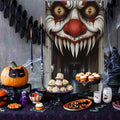 Veylora Halloween Decorations Door Cover,Spooky Witch and Zombie Theme Wall Decor,Indoor Outdoor Haunted House Themed Decoration 2D Scen