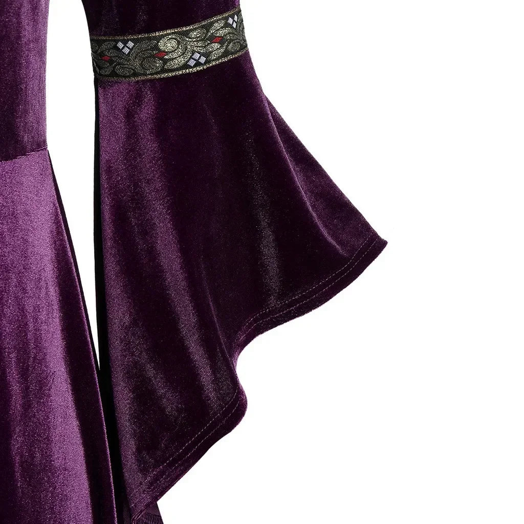 Veylora Halloween Women Dress Costumes For Women Long Sleeve Medieval Cosplay Vintage Vampire Witch Victorian Gothi Bandage Dress